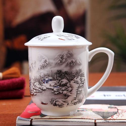 唐龙陶瓷办公茶杯定做厂家,高档礼品水杯,公司福利会议茶杯